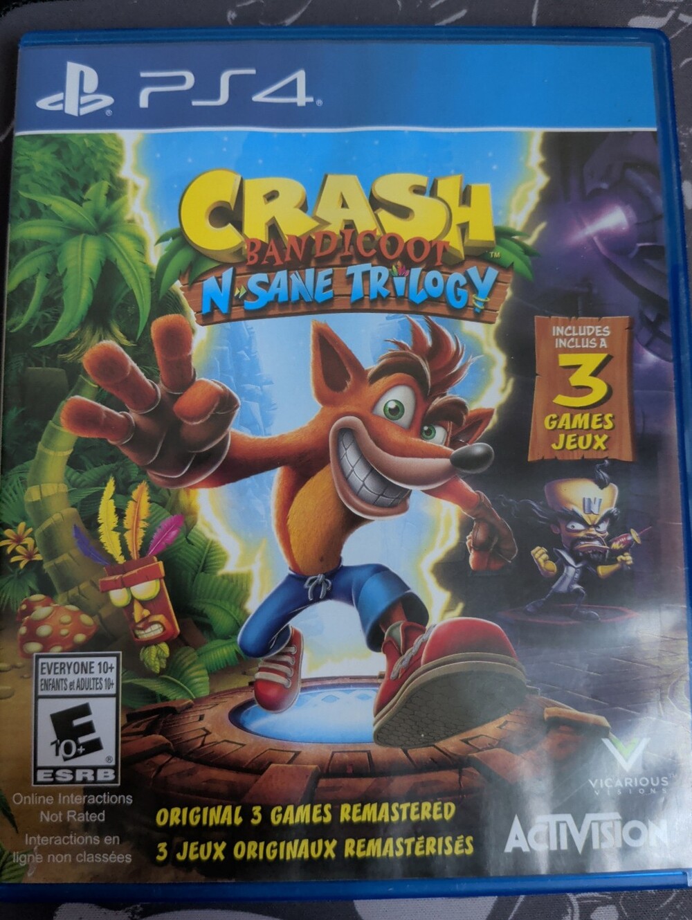 Crash Bandicoot N. Sane Trilogy (PlayStation 4, PS4) Remastered -CIB Tested